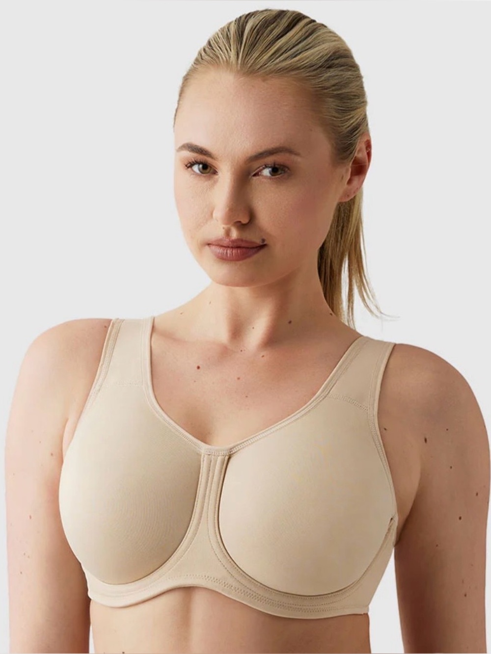 NWOT Simone Sport Underwire Bra Size 42DD Color Sand